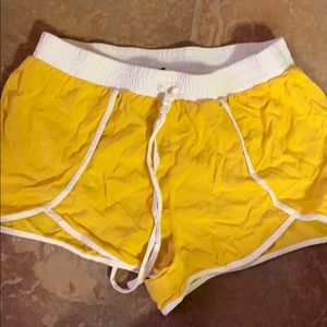Forever 21 yellow workout shorts